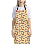 Knitting Yarn Pattern Print Bib Apron With Pocket