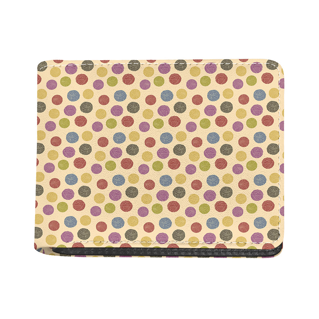 Knitting Yarn Pattern Print Bifold Wallet