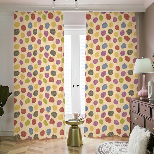 Knitting Yarn Pattern Print Blackout Pencil Pleat Curtains