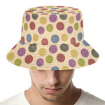 Knitting Yarn Pattern Print Bucket Hat