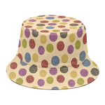 Knitting Yarn Pattern Print Bucket Hat