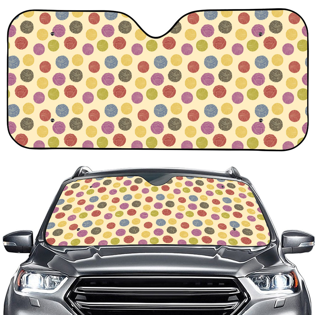 Knitting Yarn Pattern Print Car Windshield Sun Shade