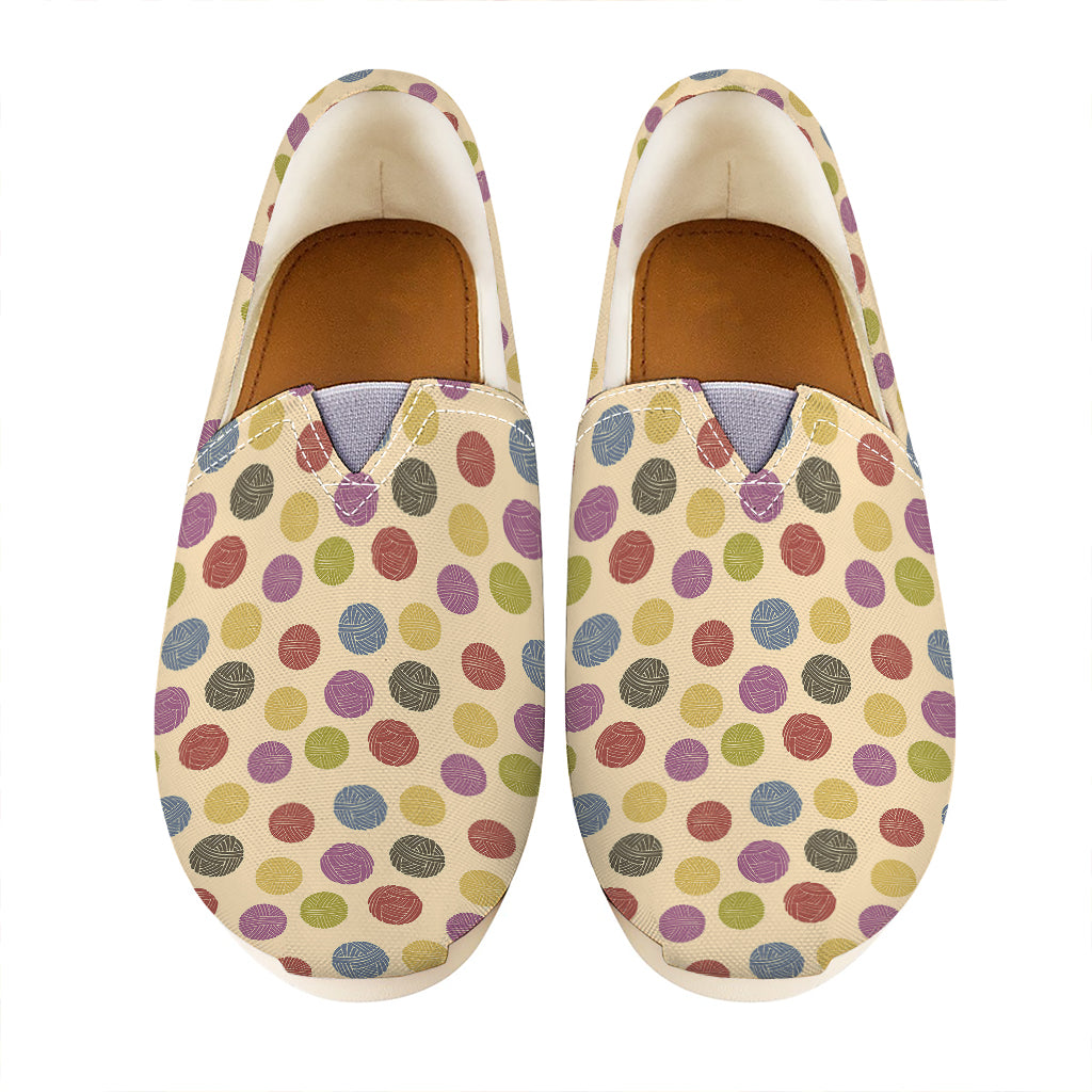 Knitting Yarn Pattern Print Casual Shoes