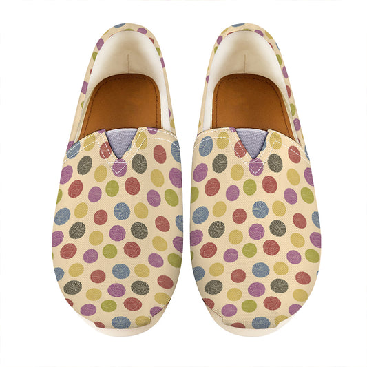 Knitting Yarn Pattern Print Casual Shoes