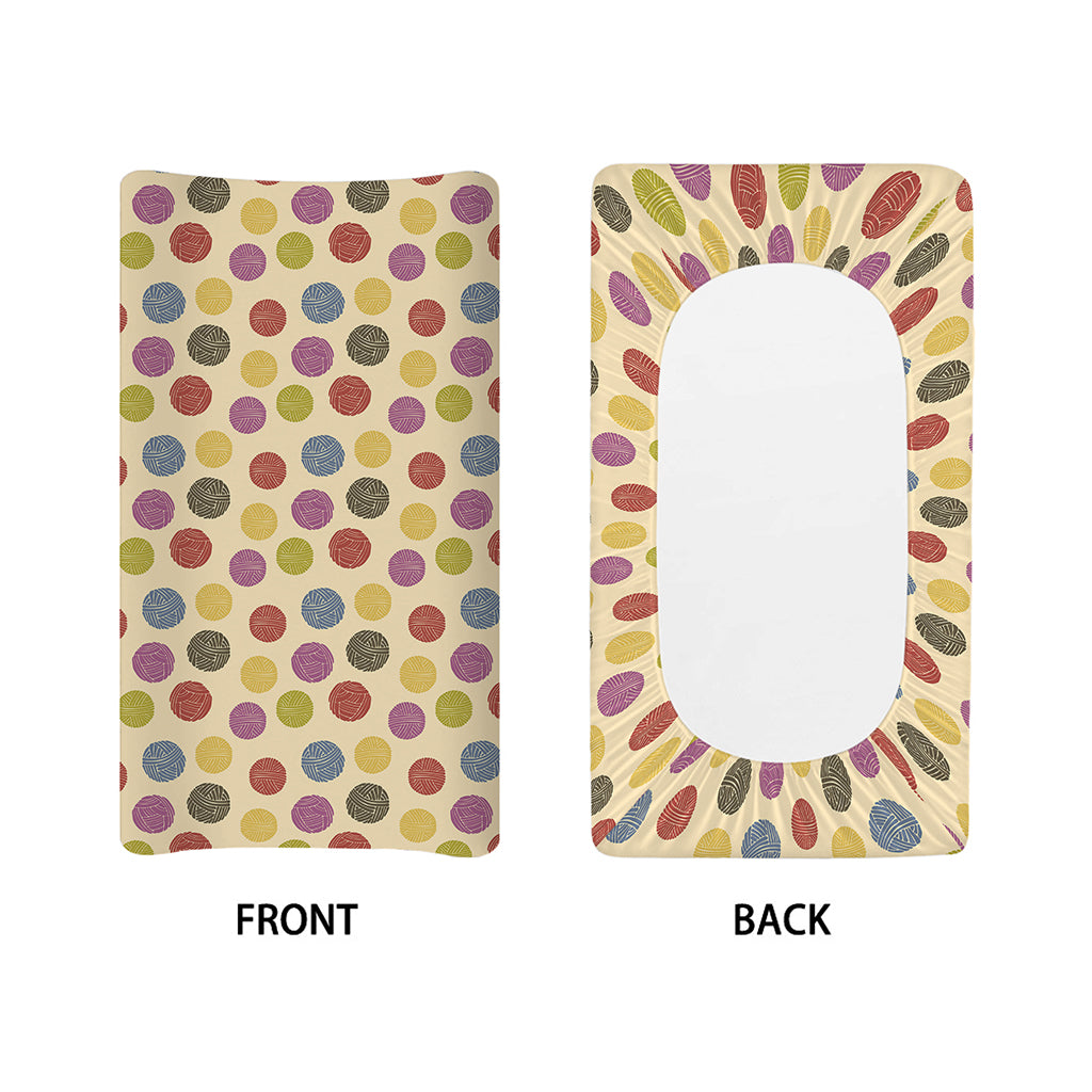 Knitting Yarn Pattern Print Changing Pad Cover