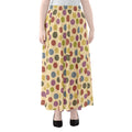 Knitting Yarn Pattern Print Chiffon Maxi Skirt