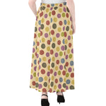 Knitting Yarn Pattern Print Chiffon Maxi Skirt