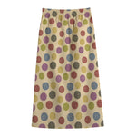 Knitting Yarn Pattern Print Cotton Front Slit Maxi Skirt