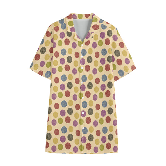 Knitting Yarn Pattern Print Cotton Hawaiian Shirt