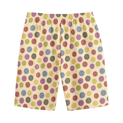 Knitting Yarn Pattern Print Cotton Shorts