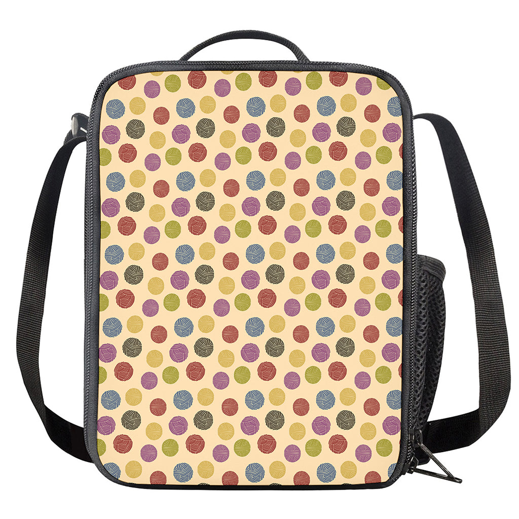 Knitting Yarn Pattern Print Crossbody Lunch Bag