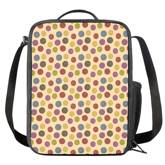 Knitting Yarn Pattern Print Crossbody Lunch Bag