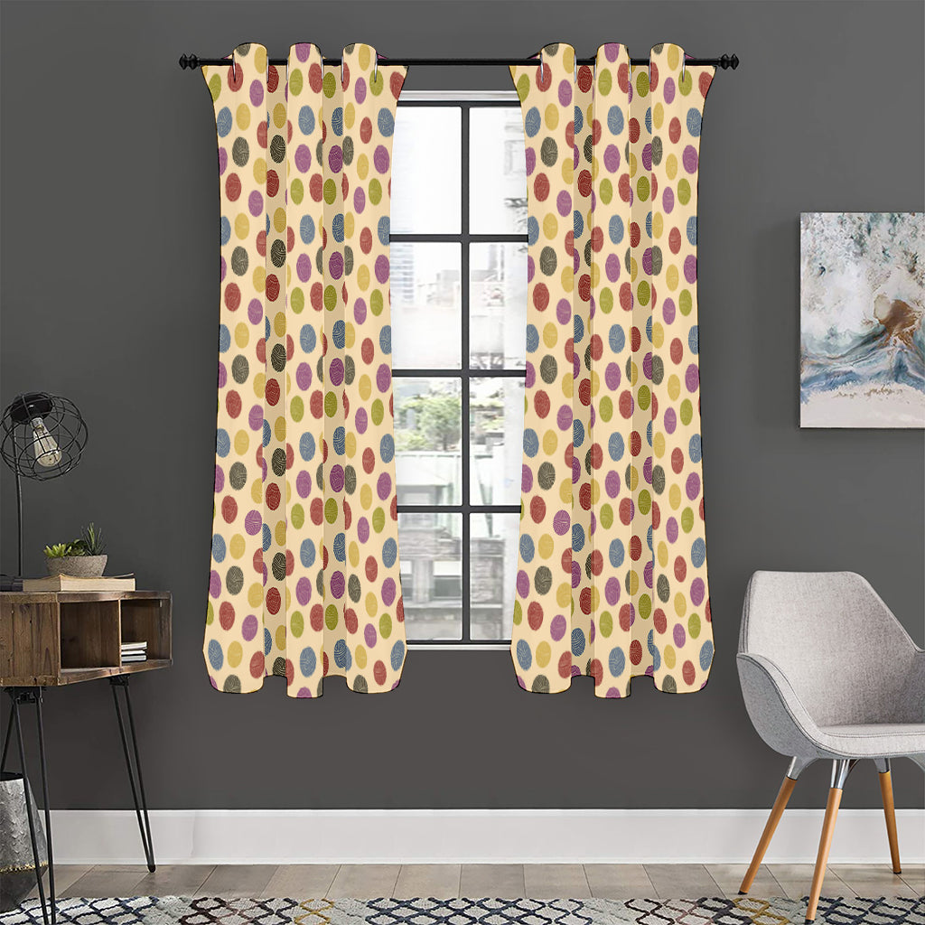 Knitting Yarn Pattern Print Curtain