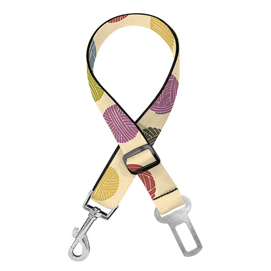 Knitting Yarn Pattern Print Dog Seat Belt