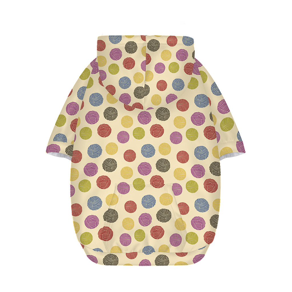 Knitting Yarn Pattern Print Dog Zip Up Hoodie