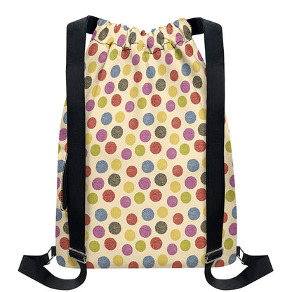 Knitting Yarn Pattern Print Drawstring Backpack
