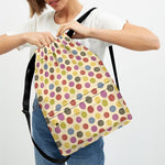 Knitting Yarn Pattern Print Drawstring Backpack