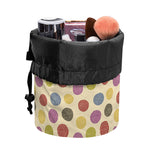 Knitting Yarn Pattern Print Drawstring Makeup Bag