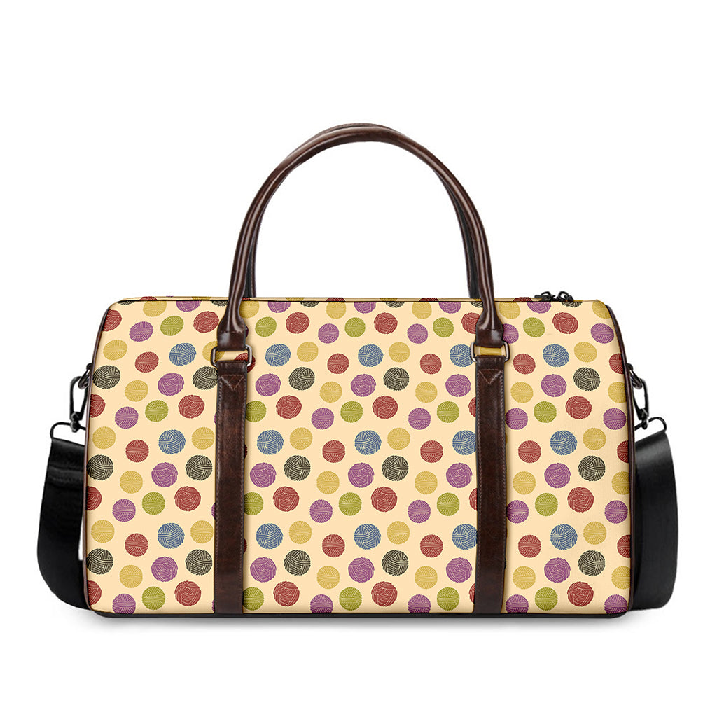 Knitting Yarn Pattern Print Duffle Bag