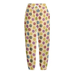 Knitting Yarn Pattern Print Fleece Lined Knit Pants