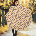 Knitting Yarn Pattern Print Foldable Umbrella