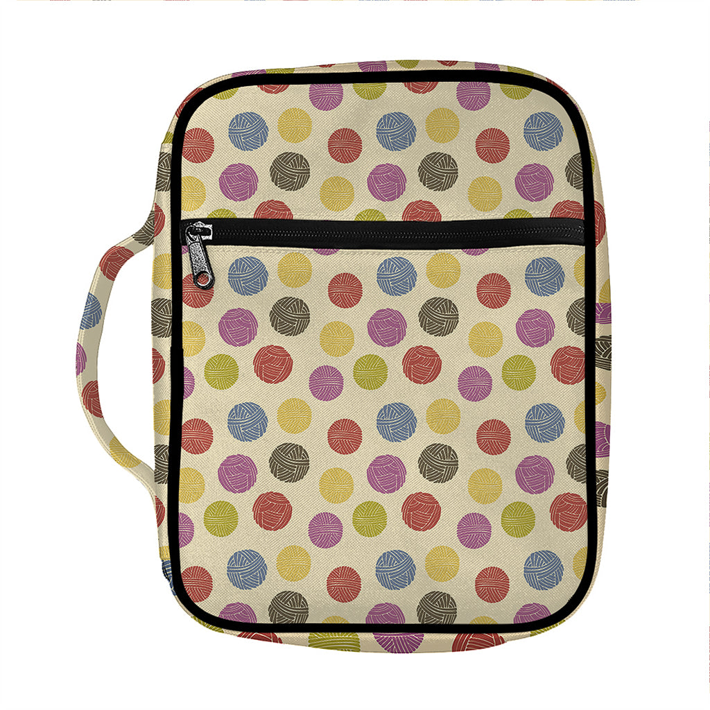 Knitting Yarn Pattern Print Front Pocket Bible Bag