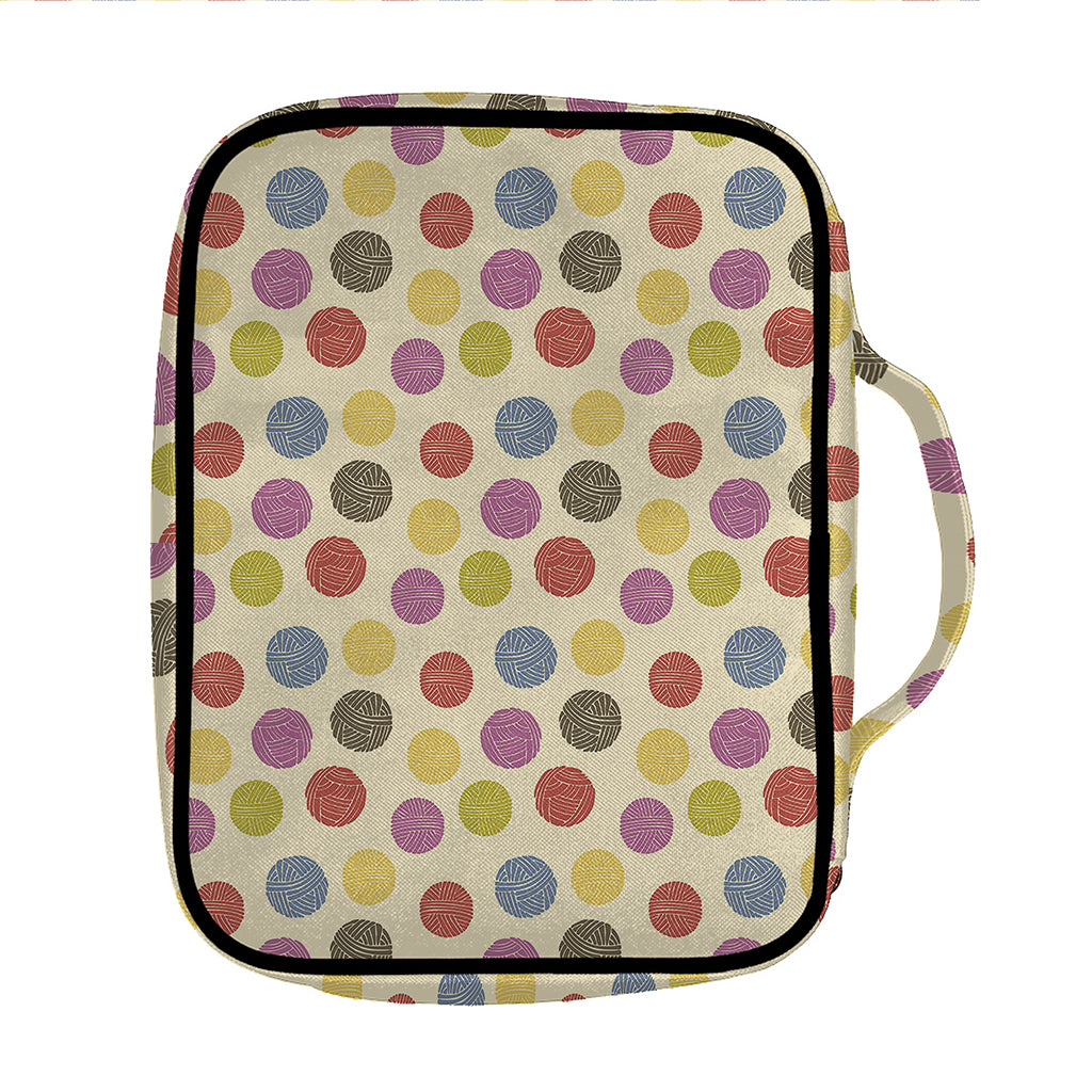 Knitting Yarn Pattern Print Front Pocket Bible Bag