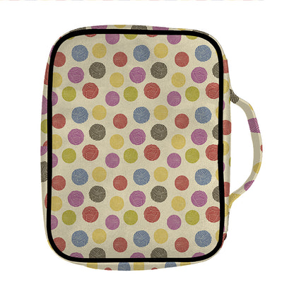 Knitting Yarn Pattern Print Front Pocket Bible Bag