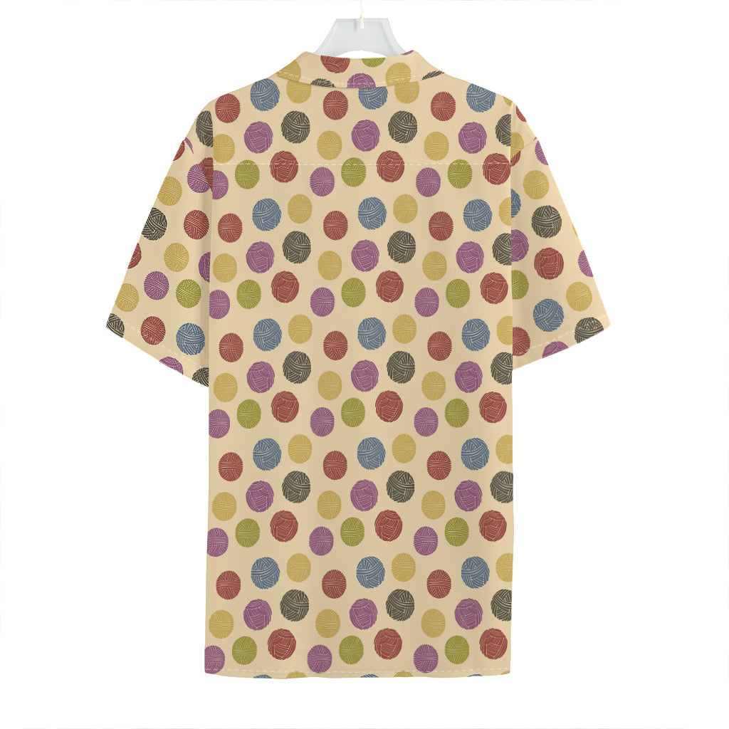 Knitting Yarn Pattern Print Hawaiian Shirt