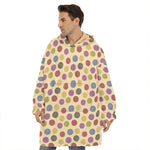 Knitting Yarn Pattern Print Hoodie Blanket