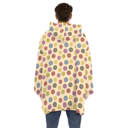 Knitting Yarn Pattern Print Hoodie Blanket