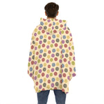 Knitting Yarn Pattern Print Hoodie Blanket
