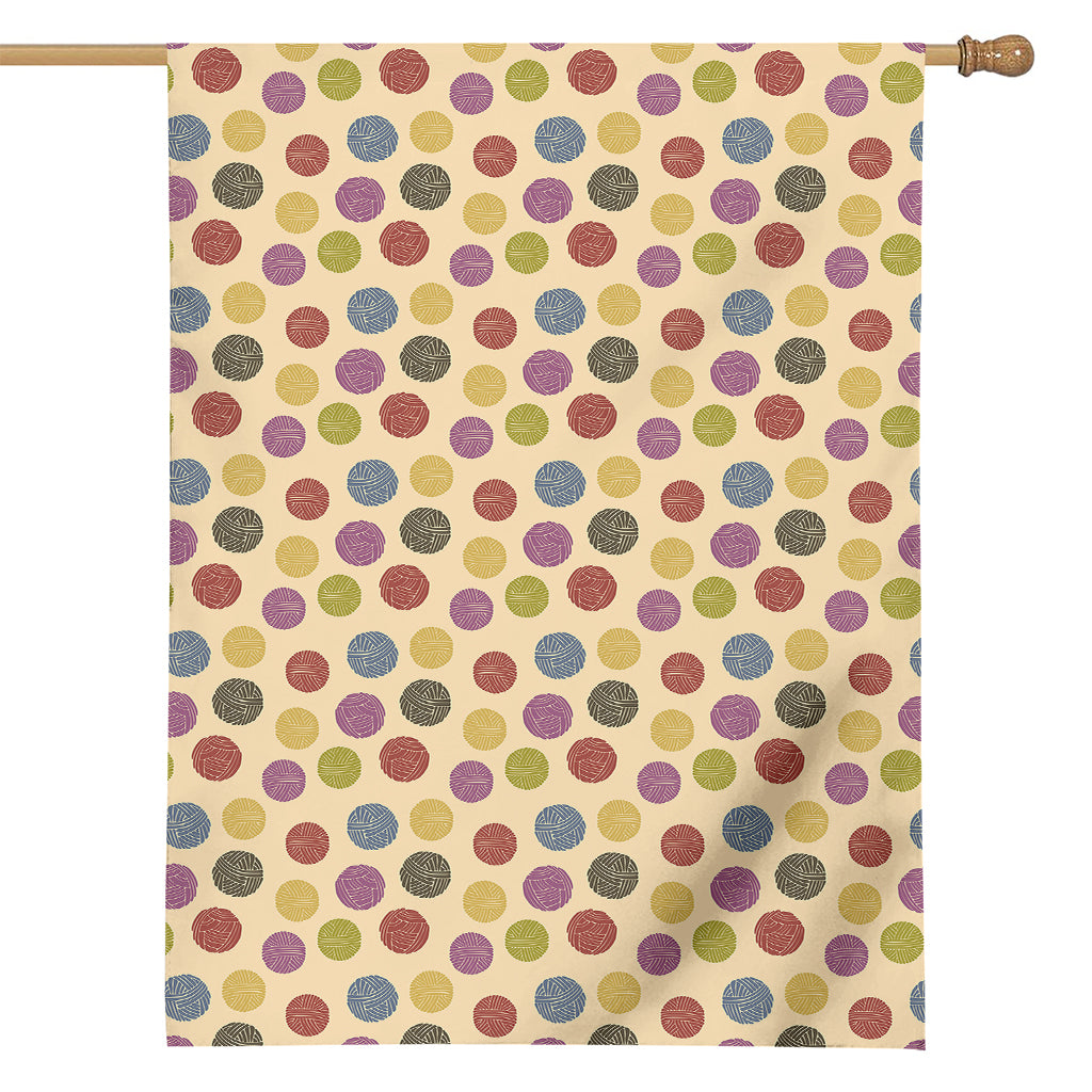 Knitting Yarn Pattern Print House Flag