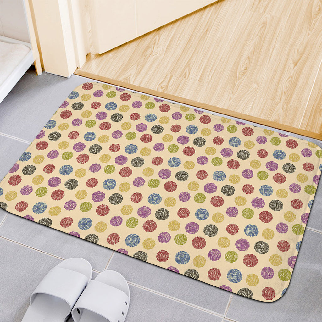Knitting Yarn Pattern Print Indoor Door Mat
