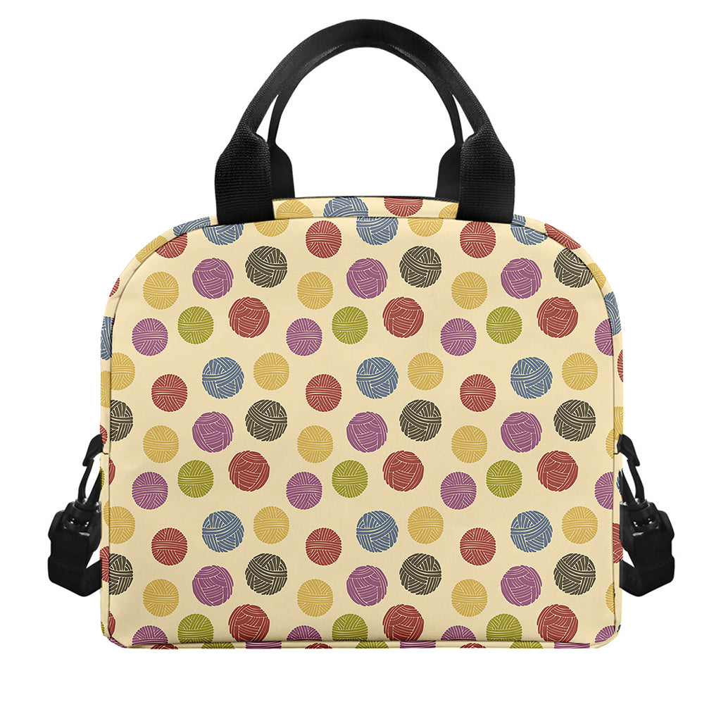 Knitting Yarn Pattern Print Insulated Lunch Bag