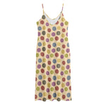 Knitting Yarn Pattern Print Jersey Midi Cami Dress