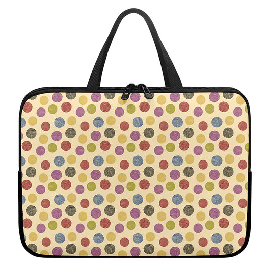 Knitting Yarn Pattern Print Laptop Sleeve With Handle