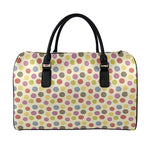 Knitting Yarn Pattern Print Leather Duffle Bag