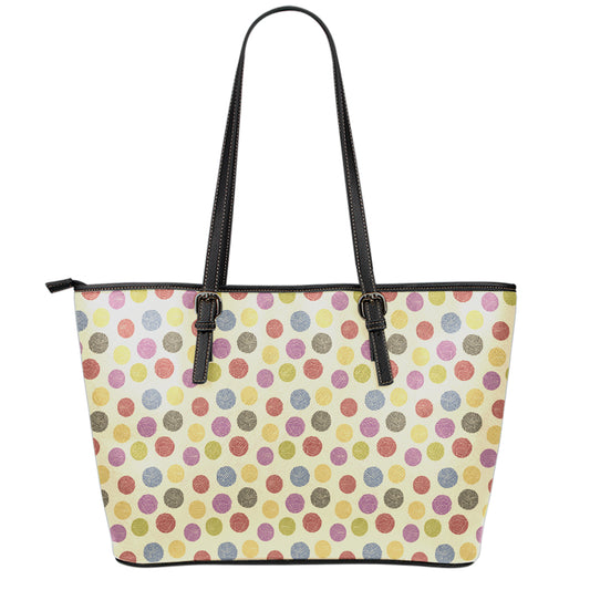 Knitting Yarn Pattern Print Leather Tote Bag