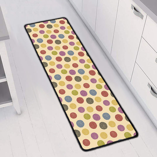 Knitting Yarn Pattern Print Long Kitchen Mat