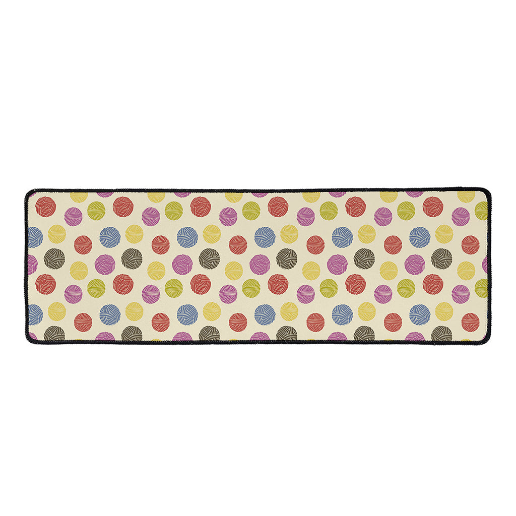 Knitting Yarn Pattern Print Long Kitchen Mat