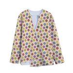 Knitting Yarn Pattern Print Long Sleeve Short Coat