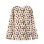 Knitting Yarn Pattern Print Long Sleeve Short Coat