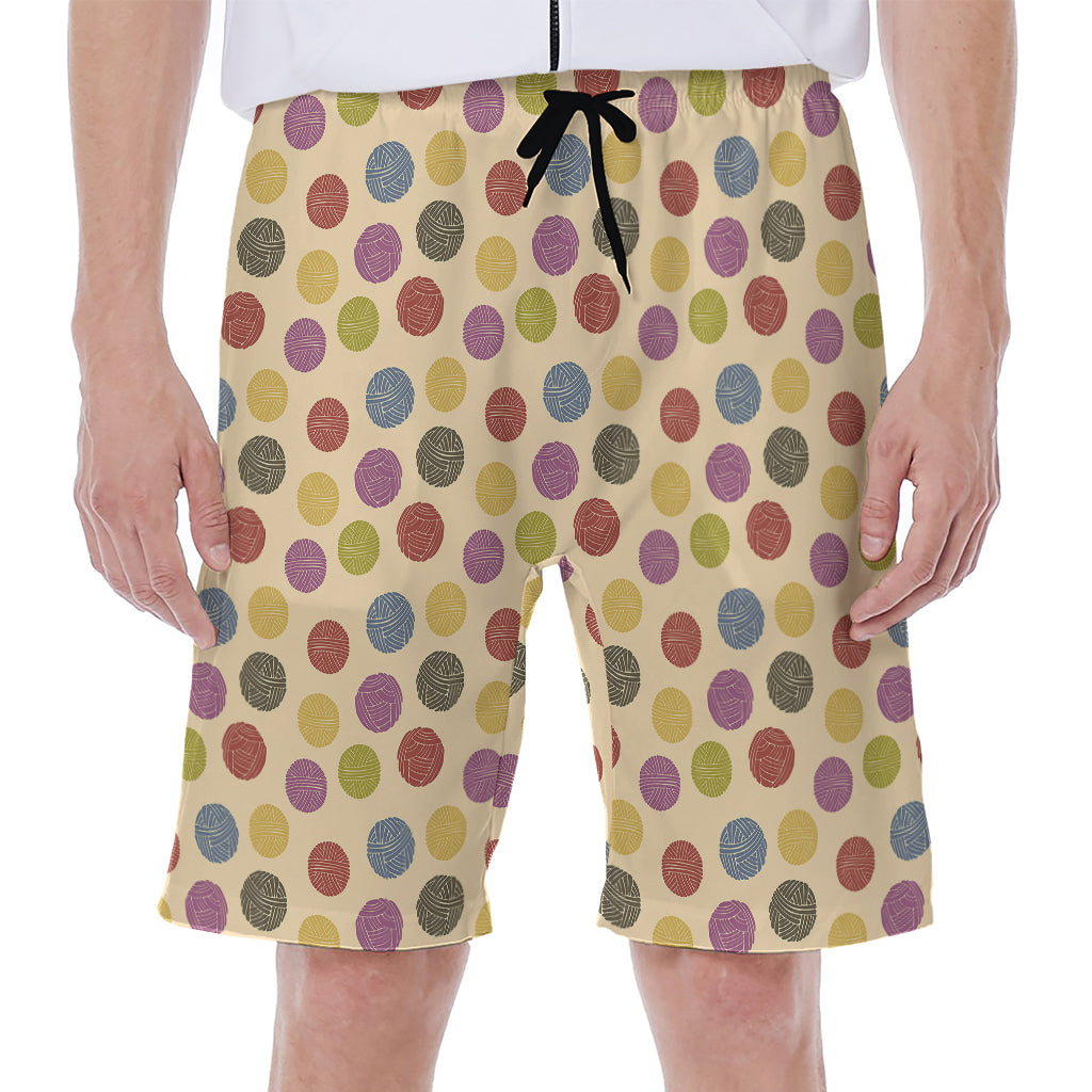 Knitting Yarn Pattern Print Men's Beach Shorts