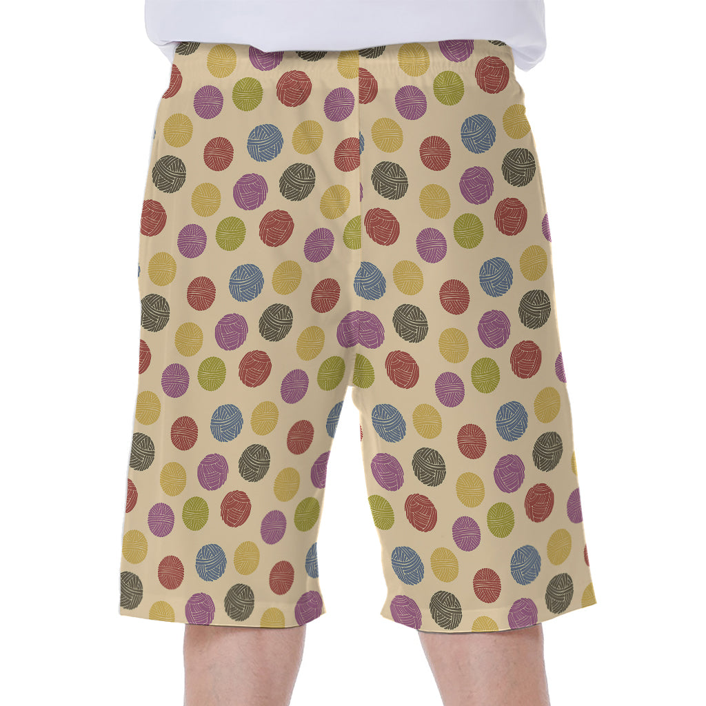 Knitting Yarn Pattern Print Men's Beach Shorts