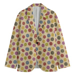 Knitting Yarn Pattern Print Men's Blazer
