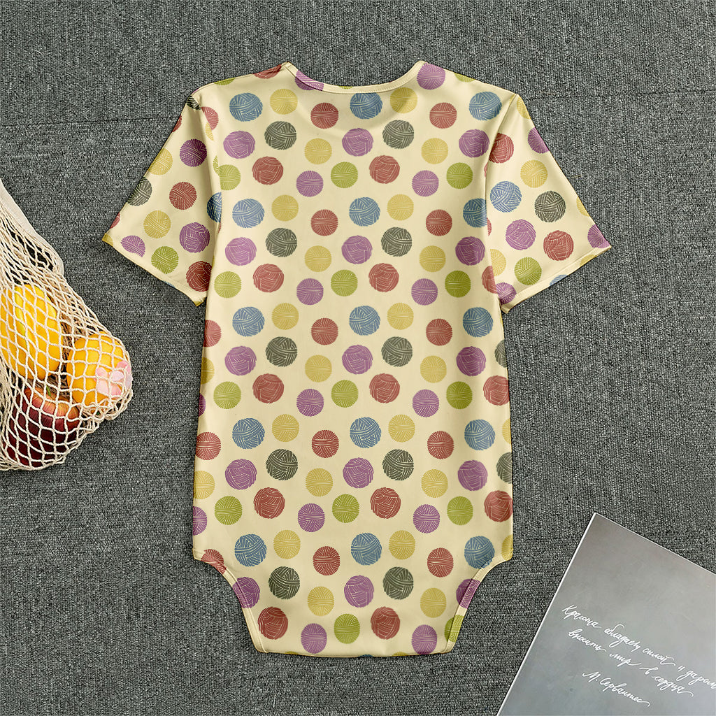 Knitting Yarn Pattern Print Men's Bodysuit