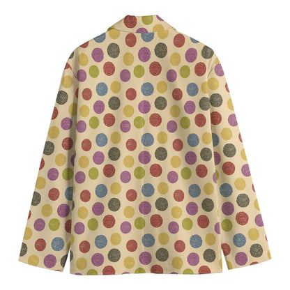 Knitting Yarn Pattern Print Men's Cotton Blazer
