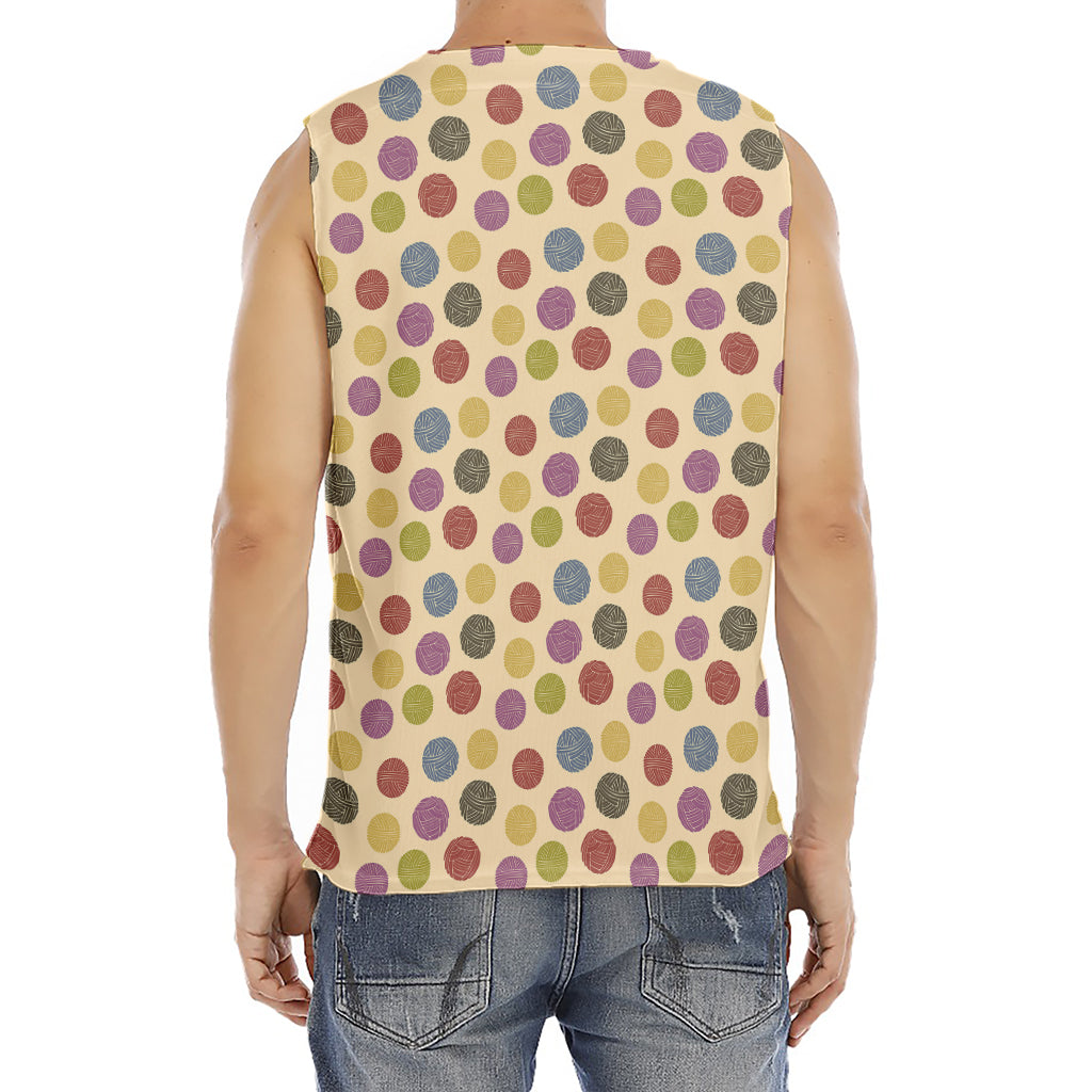 Knitting Yarn Pattern Print Men's Fitness Tank Top