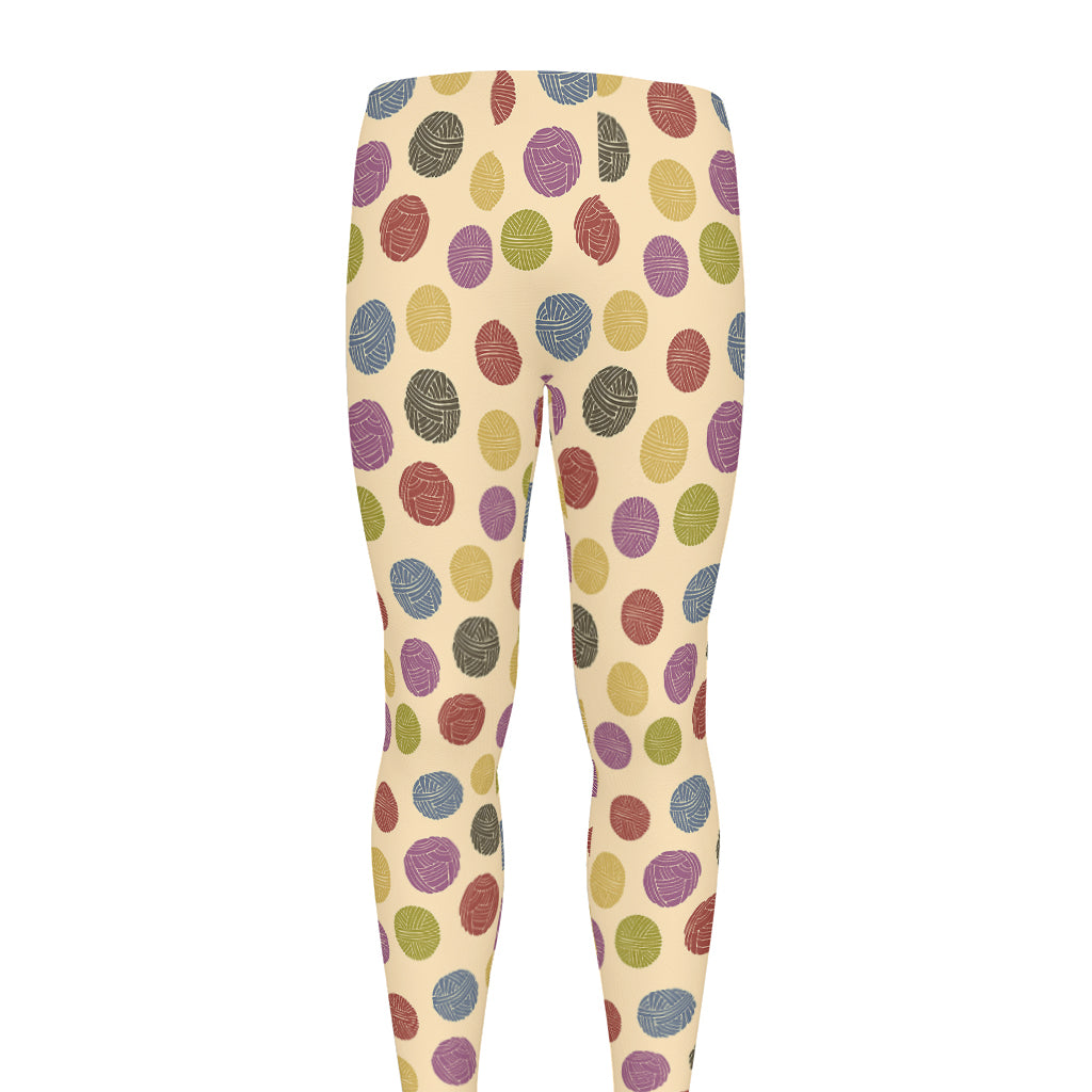 Knitting Yarn Pattern Print Men's leggings